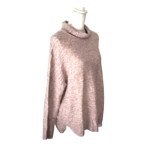 Como Vintage Women’s XL Pink Ribbed Knit Mock Neck Stretch Sweater NWT - Picture 10 of 14